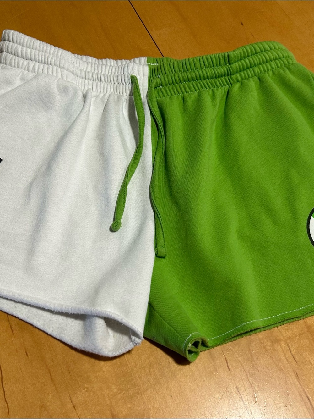 Nintendo Two-Tone White and Bright Green Athletic Shorts - Picture 1 of 5